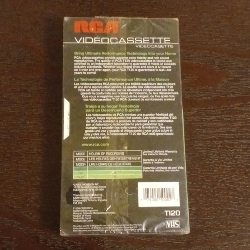 RCA 6HR T120 VHS Tape